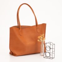 一枚革トートバッグa4 ブラウン 革工房むくり 革小物販売 オーダーメイドー